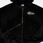 Double Zip Hoodie Boxy Fit Ovalo Negro Old Tree - Imagen 2