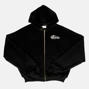 Double Zip Hoodie Boxy Fit Ovalo Negro Old Tree