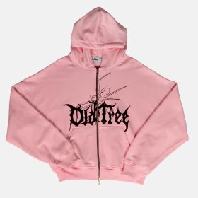 Double Zip Hoodie Boxy Fit Spider Rosado Old Tree