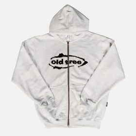 Zip Hoodie Classic Fit Big Ovalo Gris Old Tree