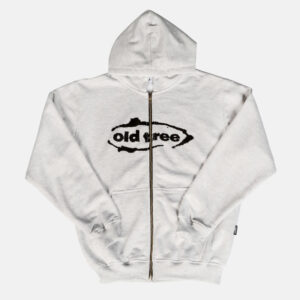 Zip Hoodie Classic Fit Big Ovalo Gris Old Tree