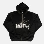 Zip Hoodie Classic Fit Spider Negro Old Tree