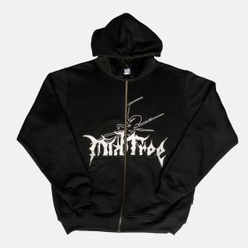 Zip Hoodie Classic Fit Spider Negro Old Tree