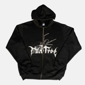 Zip Hoodie Classic Fit Spider Negro Old Tree