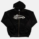 Zip Hoodie Classic Fit Big Ovalo Negro Old Tree