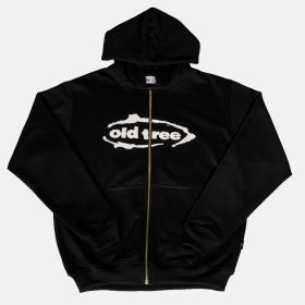 Zip Hoodie Classic Fit Big Ovalo Negro Old Tree