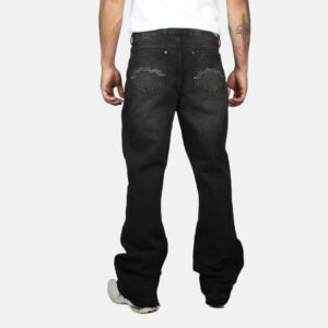 Jeans Flare Negro Focalizado Old Tree - Imagen 3